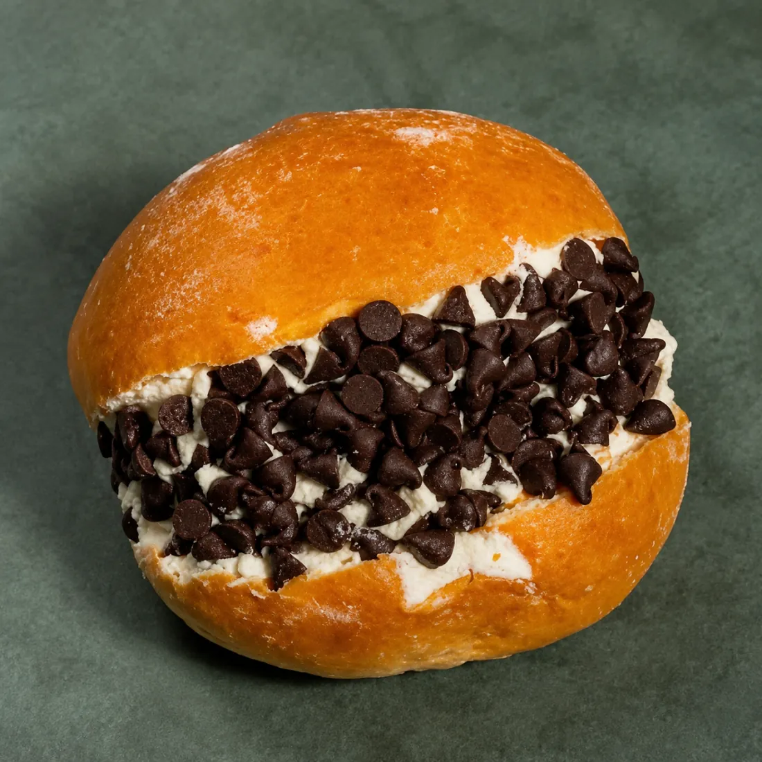 Maritozzo fourré à la crème et pépites de chocolat